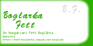 boglarka fett business card